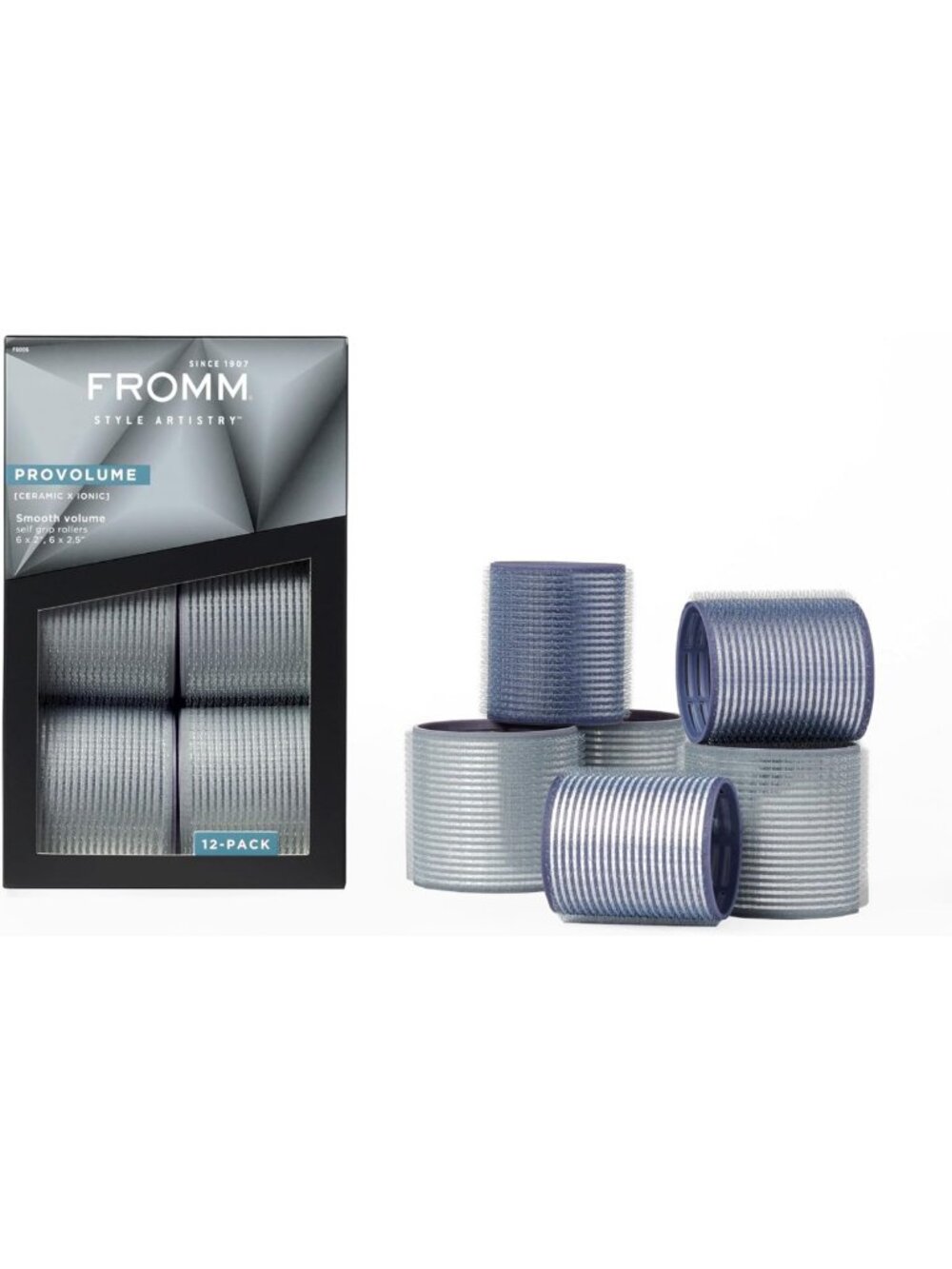 Self-Grip Ceramic Ionic Hair Rollers Set of 12 - 2" & 2.5" for Volume & Waves